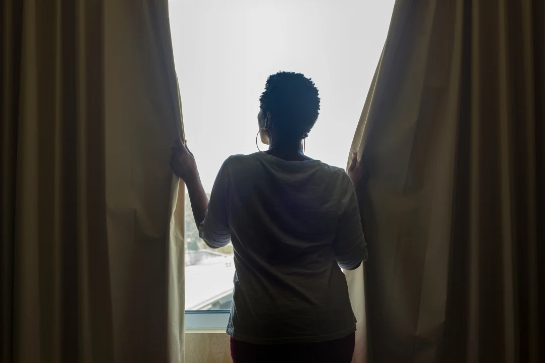 Closed curtains help to block direct sunlight and reduce indoor heat buildup