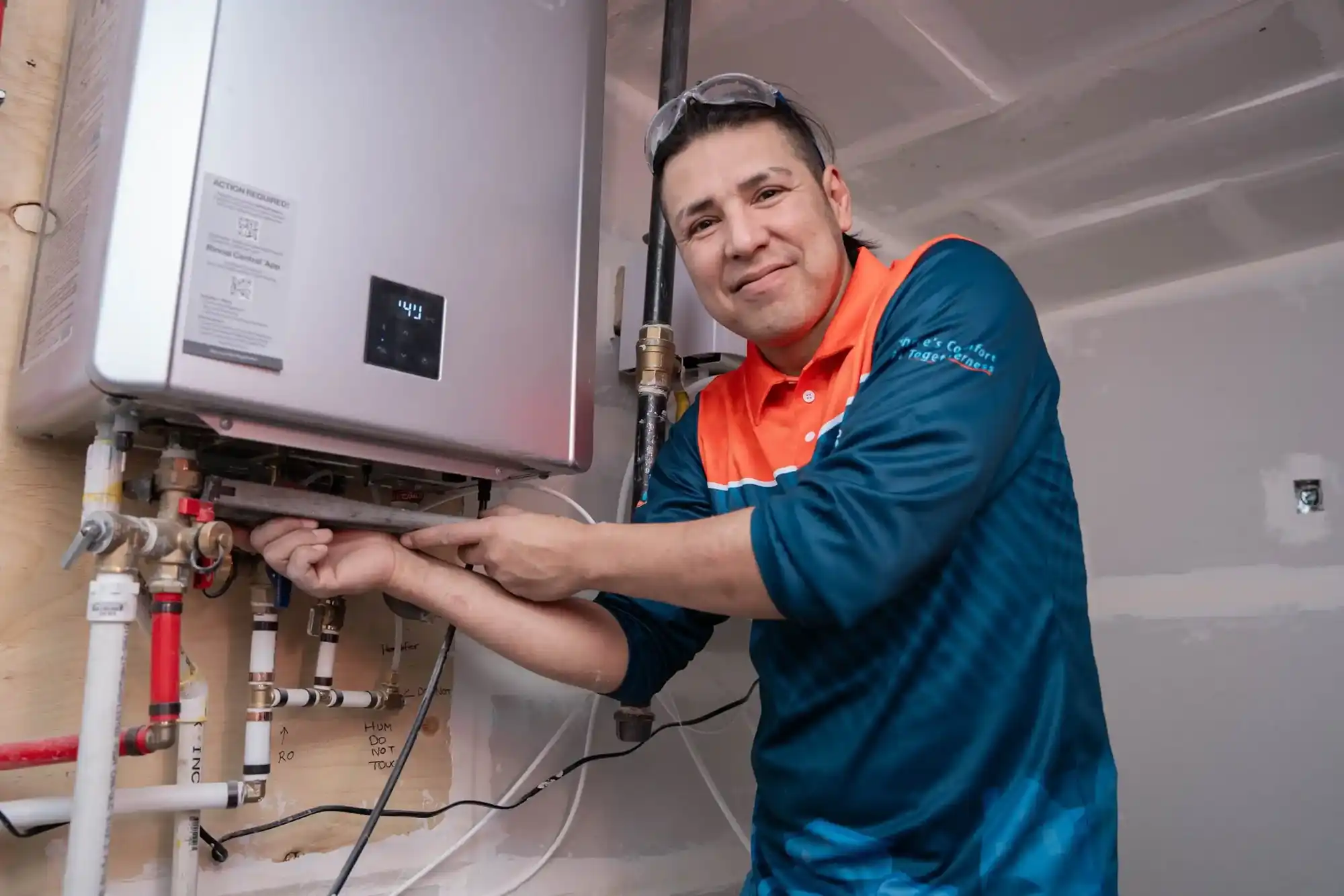 white water heater installation in Calgary, Alberta