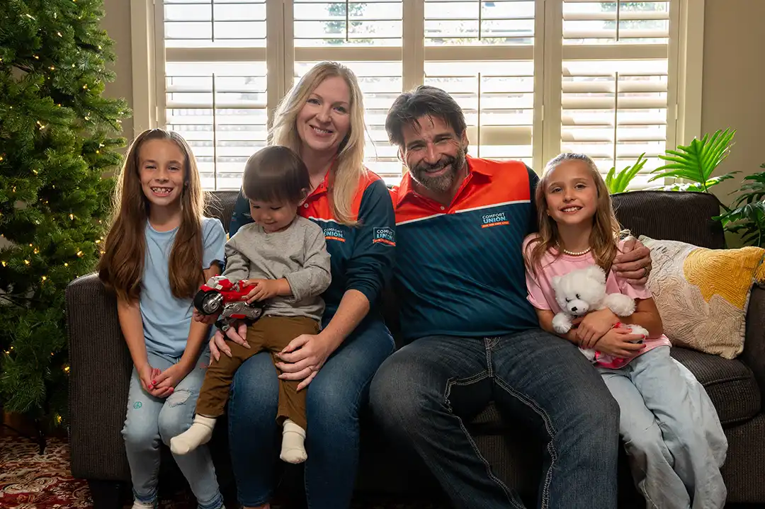 Cheerful parents and children enjoying family time