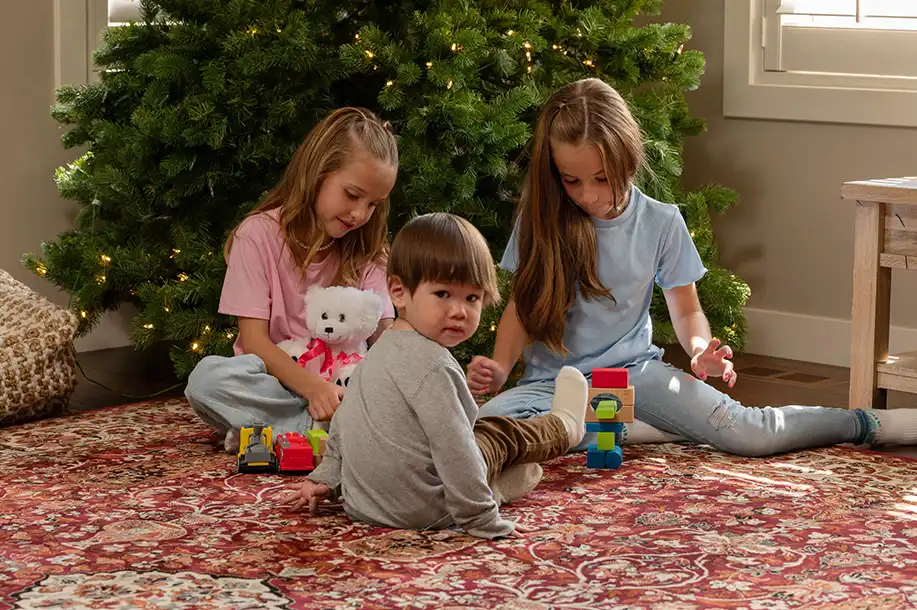 Calgary kids playing with toys and blocks.