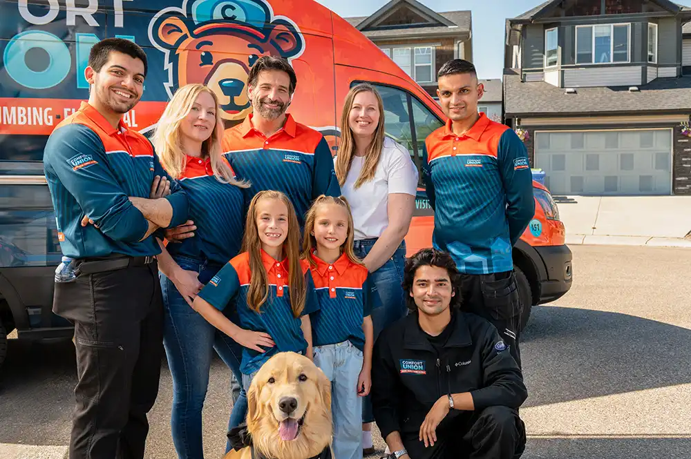 Comfort Union happy family with whole team