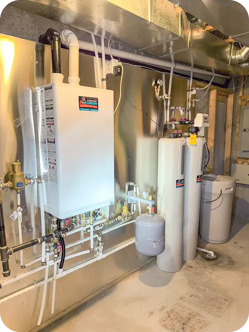 High-efficiency residential boiler installation by Comfort Union
