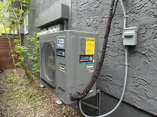 Comfort Union HVAC providing outdoor heat pump installation for Calgary homeowners