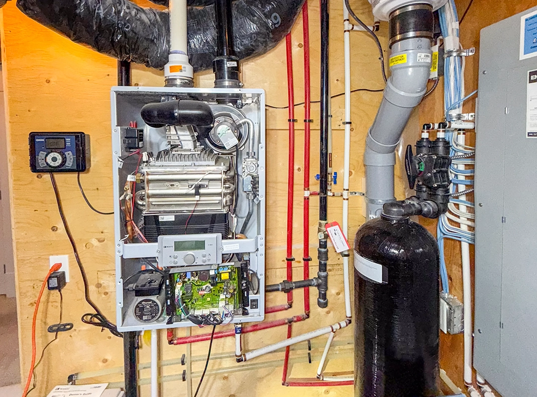 IBC boiler installed in a residential utility room