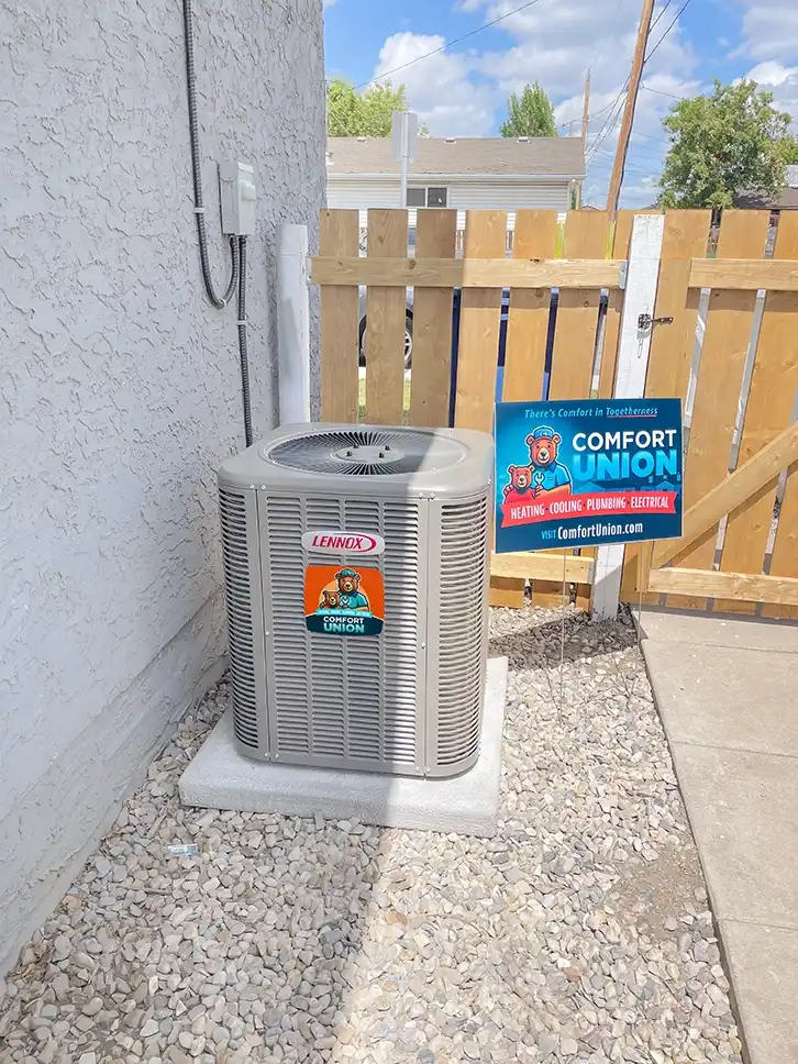 Air conditioner installation in Calgary home by Comfort Union