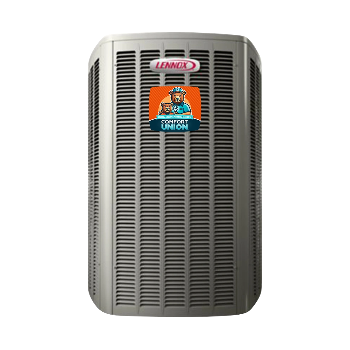 Lennox EL18XCV high-efficiency air conditioner with 18 SEER2 rating, available through Comfort Union in Calgary