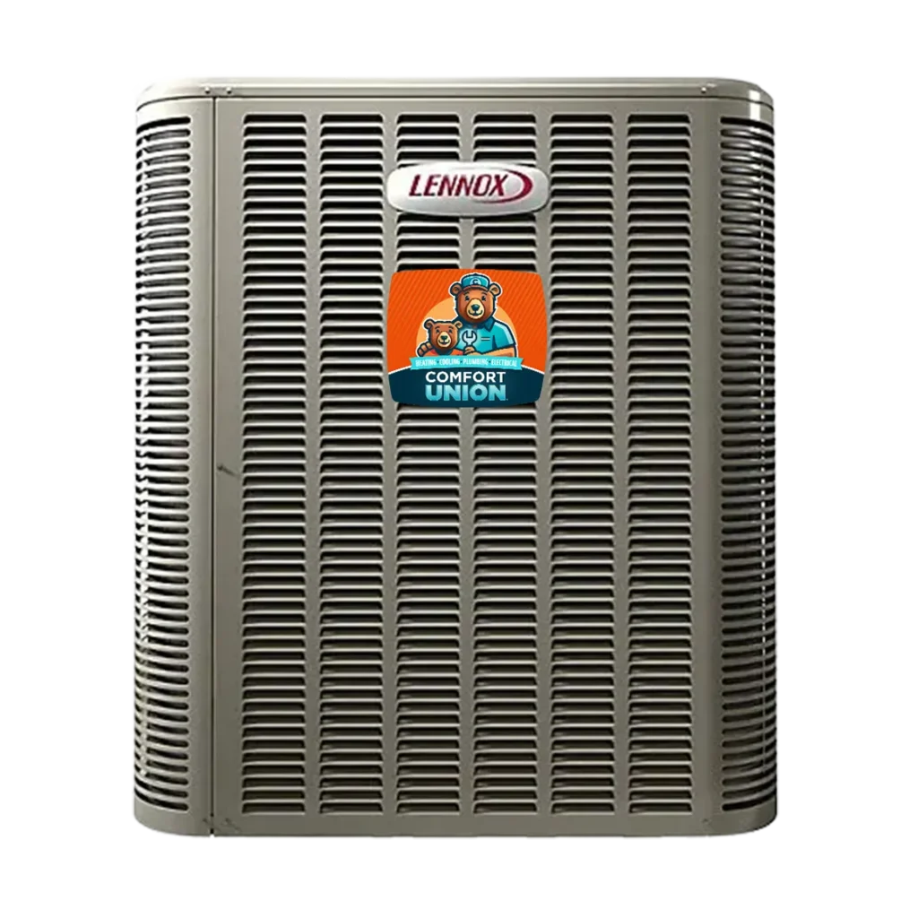 High-efficiency Lennox air conditioner unit for Calgary homes, installed by Comfort Union with SEER2 ratings up to 24 for energy savings
