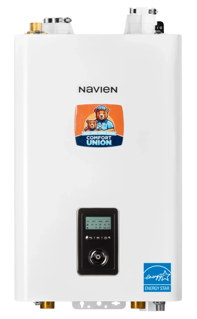 High efficiency boiler by Navien installed by Comfort Union