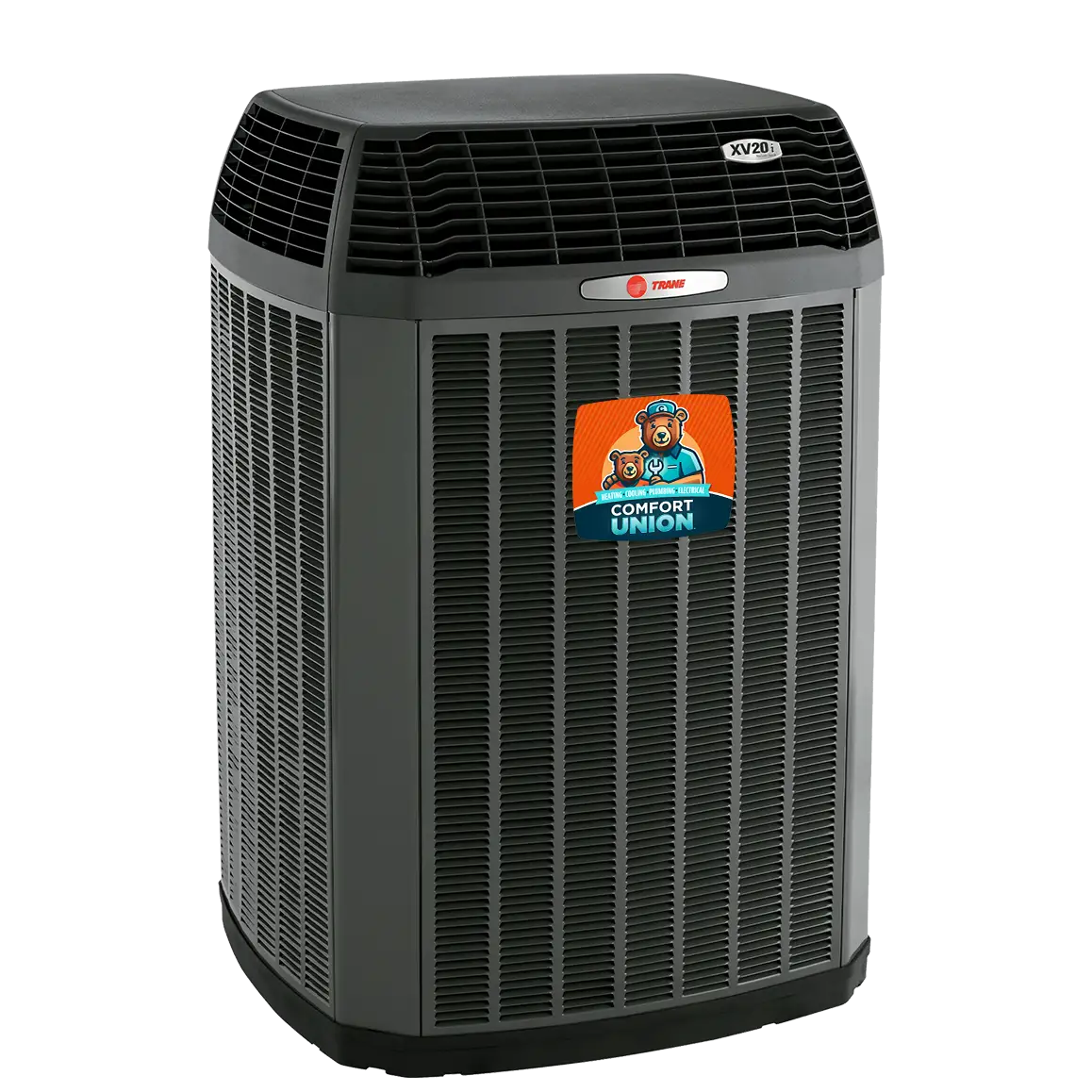 Durable Trane XV and XR series air conditioner installation in Calgary by Comfort Union, engineered for Alberta's tough outdoor weather.