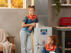 Comfort Union technician assessing the lifespan of a furnace in Calgary