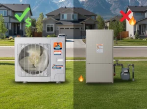 Heat pump and natural gas furnace cost comparison