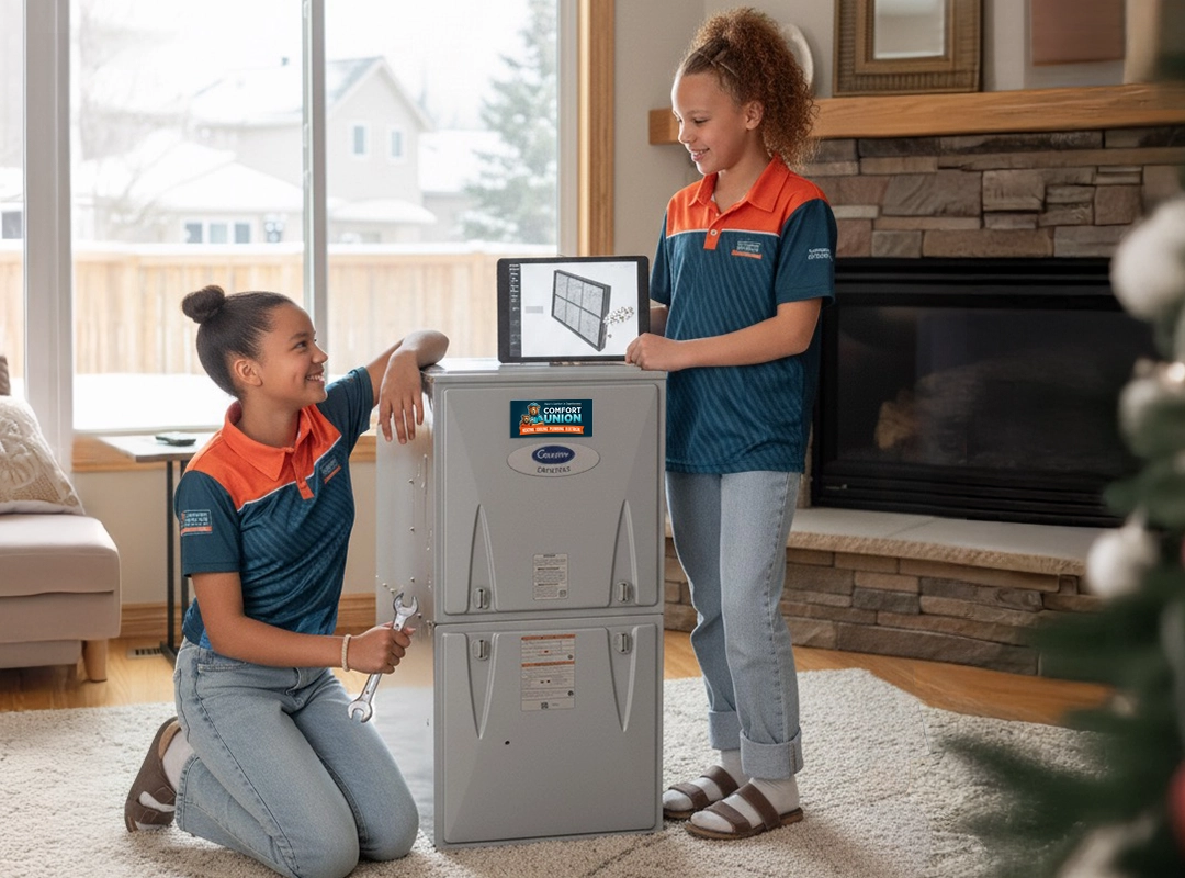 furnace maintenance by comfort union in calgary home