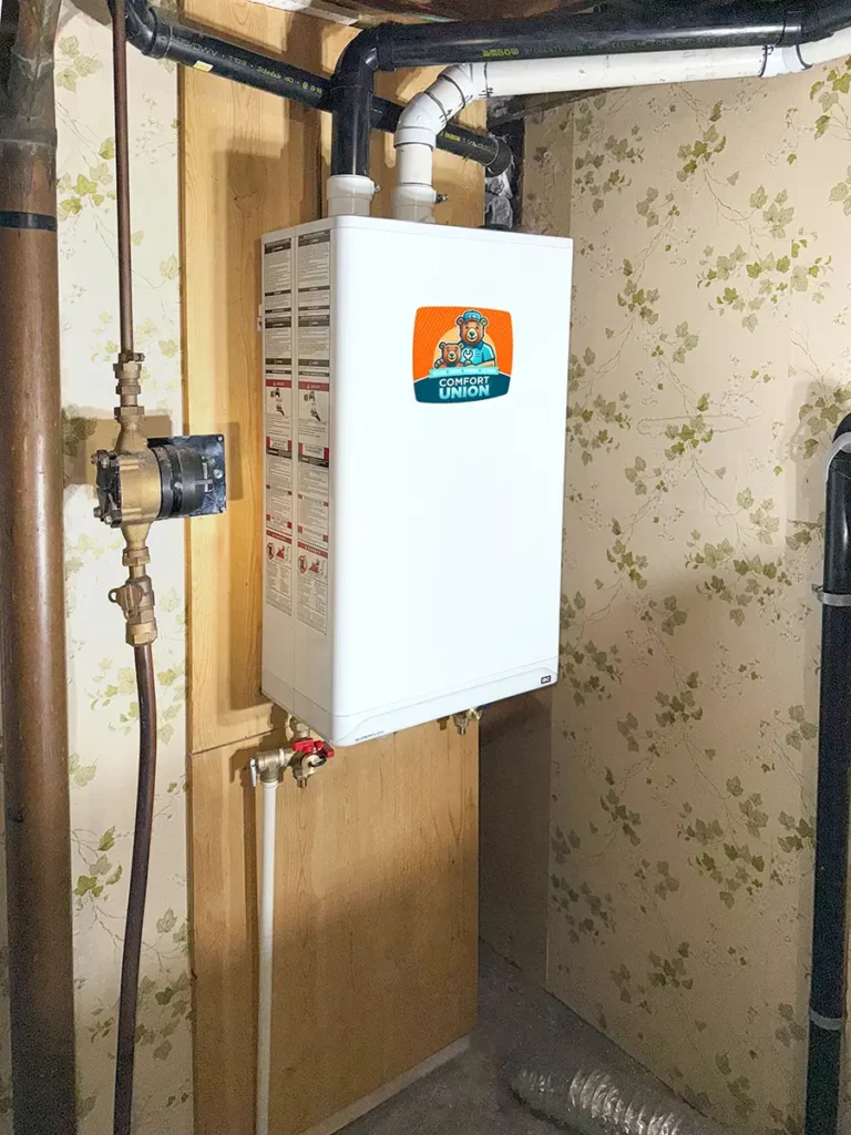 Combi boiler system installed for Calgary homeowner by Comfort Union