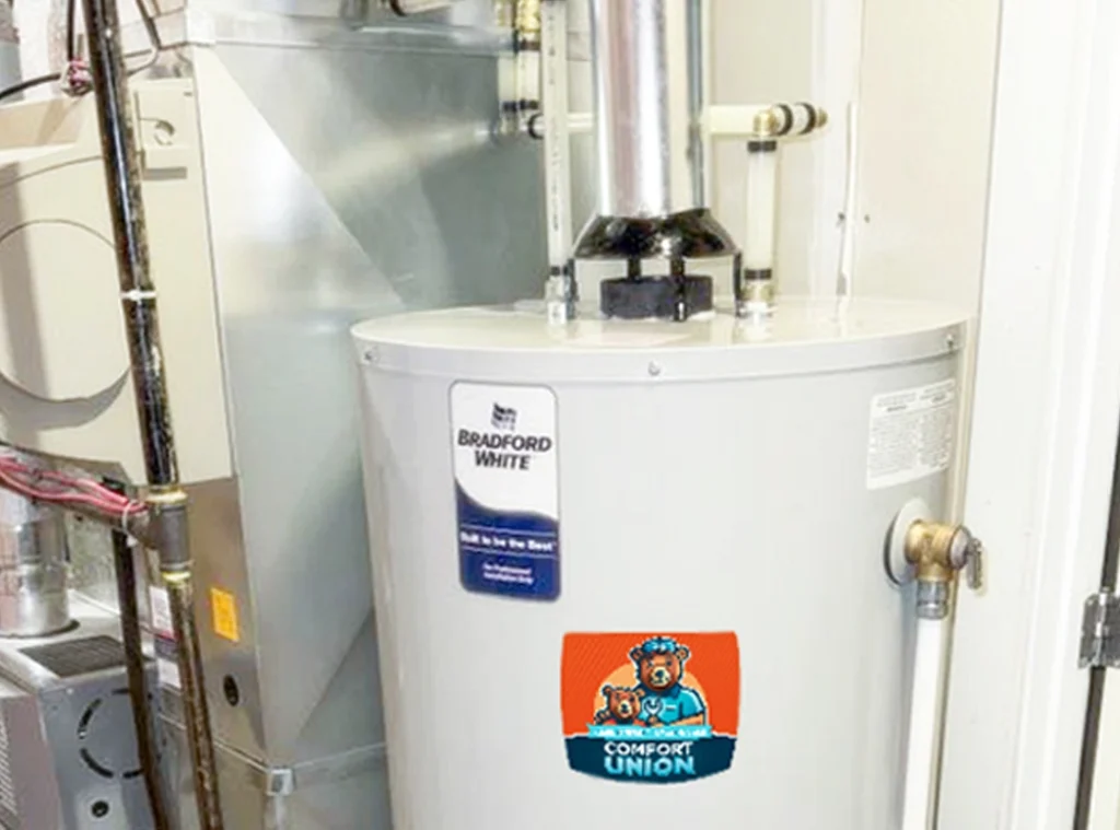 Bradford White Water Heater gas installed by comfort union