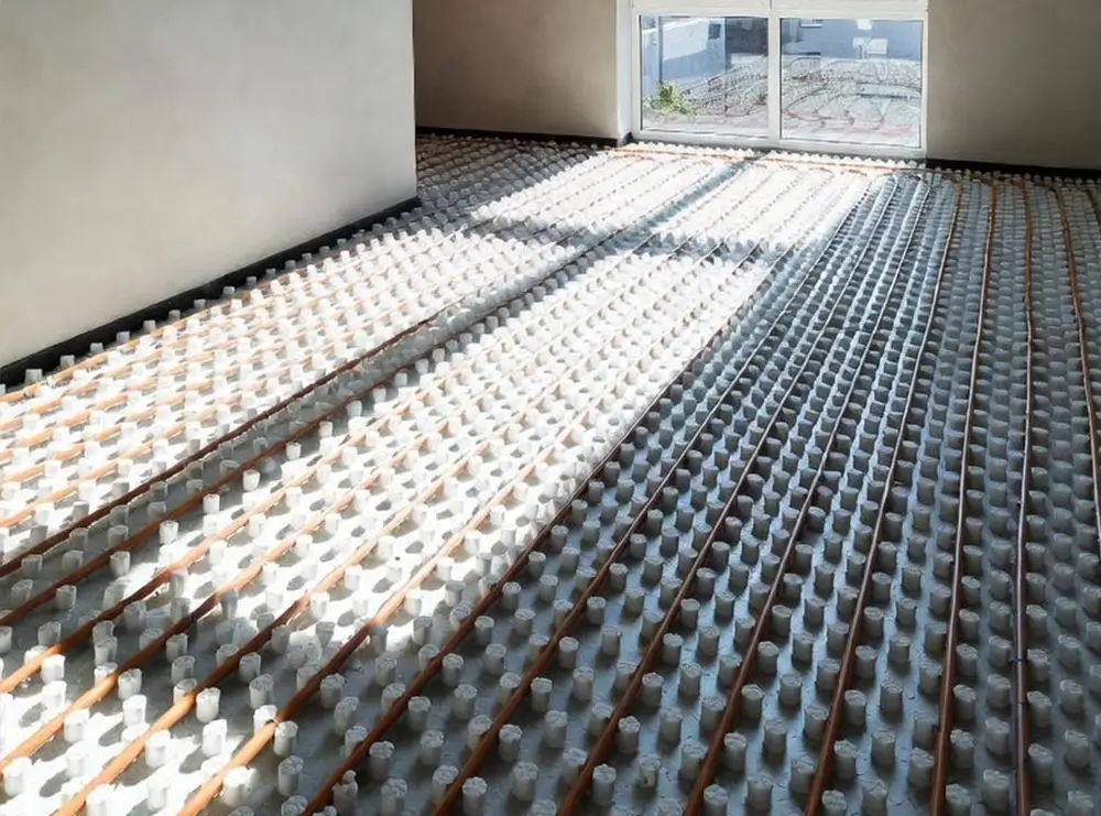 Installed infloor heating system ready for use by Comfort Union technician in Calgary