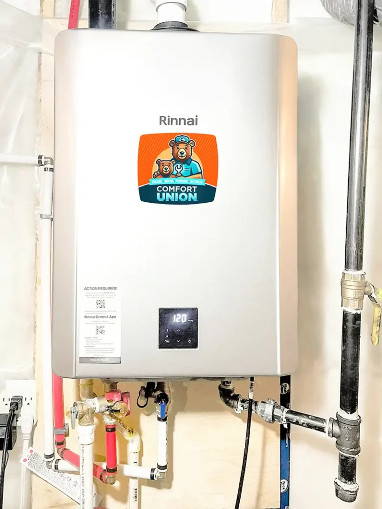 Tankless water heater installation in Calgary by Comfort Union