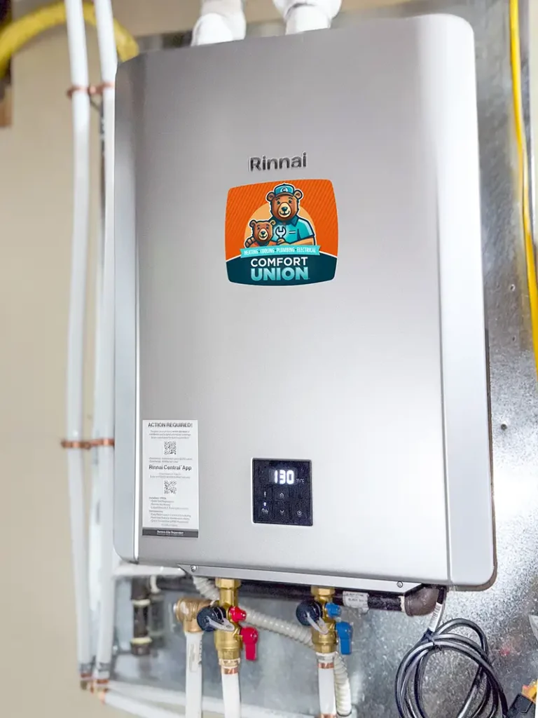 Professional tankless water heater service in Calgary by Comfort Union