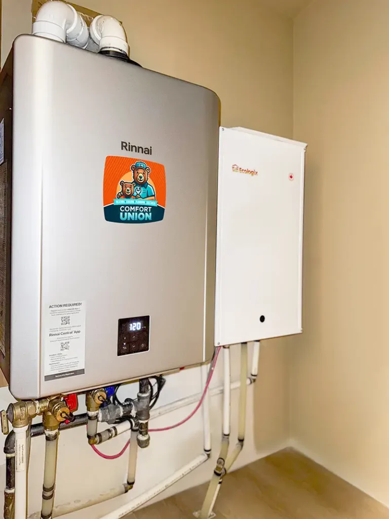 Calgary tankless water heater upgrade by Comfort Union experts