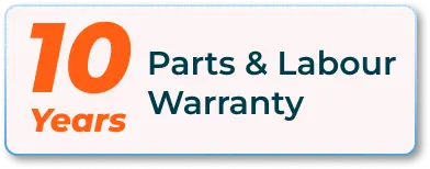 10 years parts and labour warranty