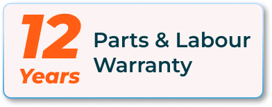 12 years parts and labour warranty