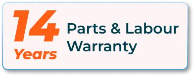14 years parts and labour warranty