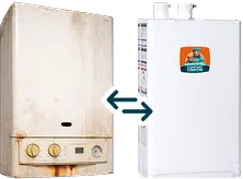 Like-for-like boiler replacement upgrading an existing home heating system