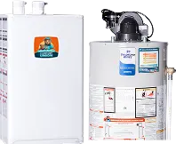 System boiler connected to an indirect hot water tank for efficient home heating